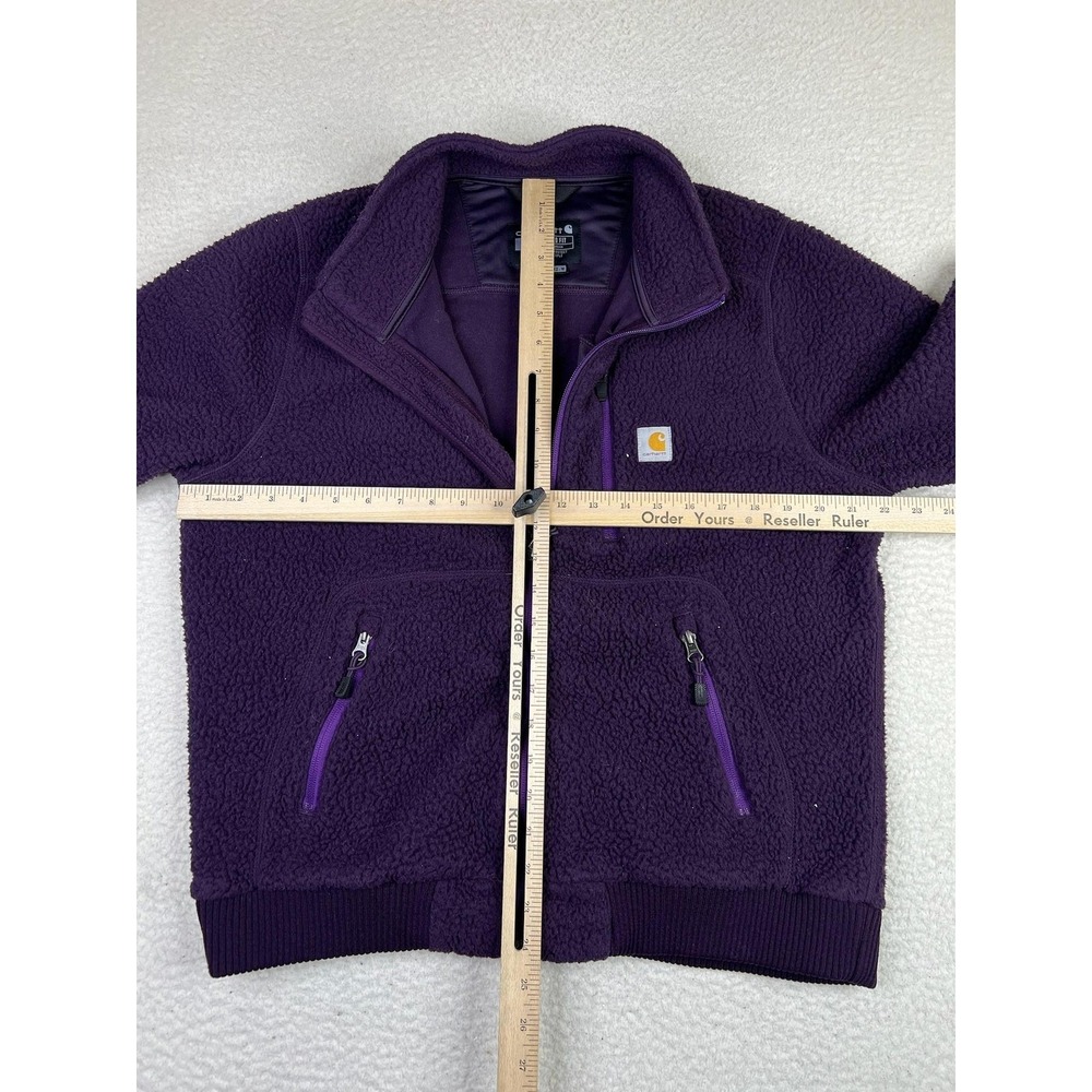 Carhartt Jacket Womens Large Purple Sherpa Fleece Full Zip Workwear 103913 - Picture 8 of 11